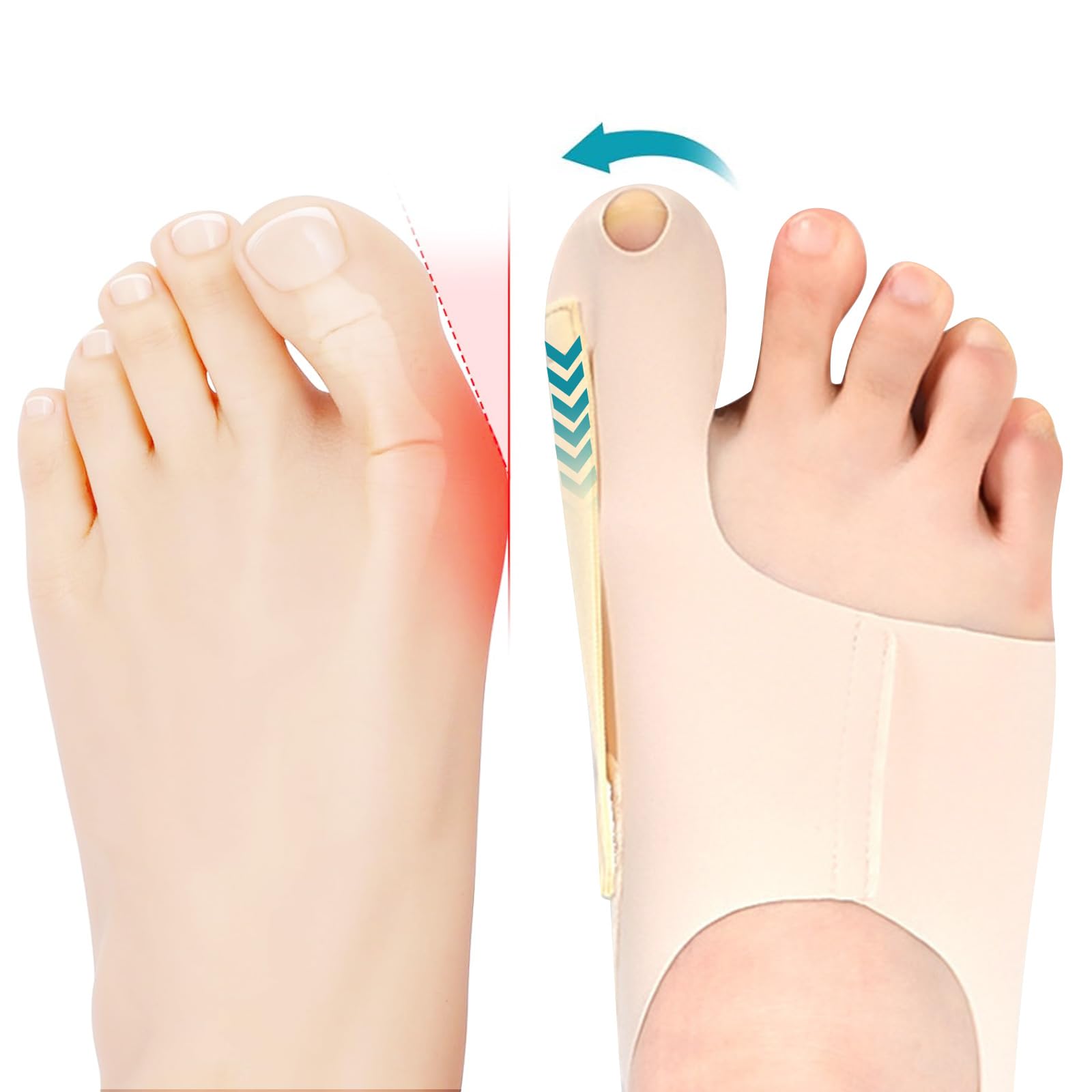 HBJSP 1 Pair Bunion Corrector Big Toe Straightener, Epitact Bunion Corrector, Ultra Thin Bunion Sleeve Bunion Protector for Men and Women, Soft Bunion Socks for in Shoes