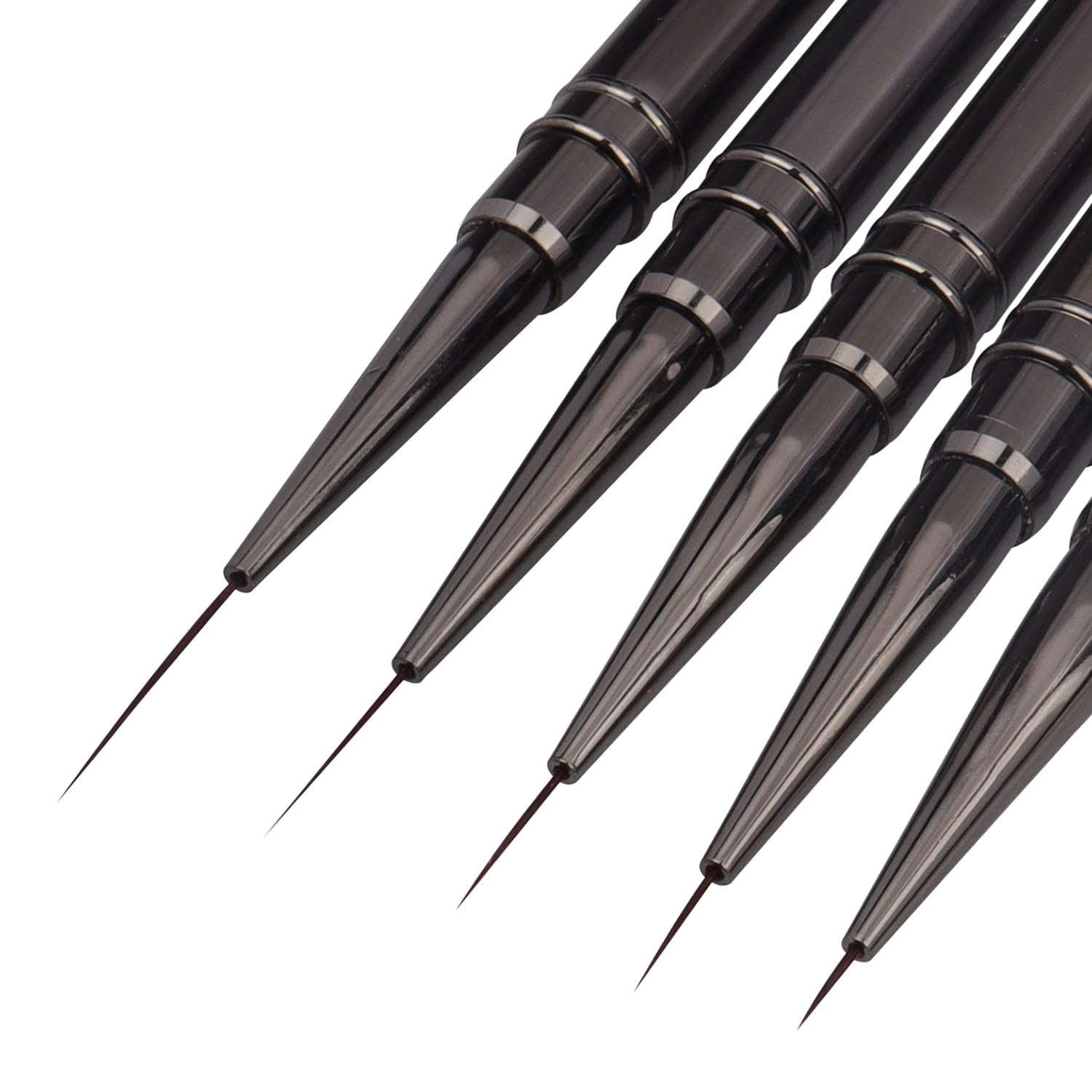 Bestgle 5Pcs Nail Art Liner Brushes, Nail Art Design Painting Brush Pen Set Nail Dotting Drawing Tool for Long Lines, Thin Details, Fine Drawing Sizes 6/9/12/15/18mm