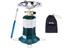 Sanauvulcan Propane Camping Stove With Propane Burner, Single Burner Bottle Top Propane Stove Adjustable Flame for Backpackin