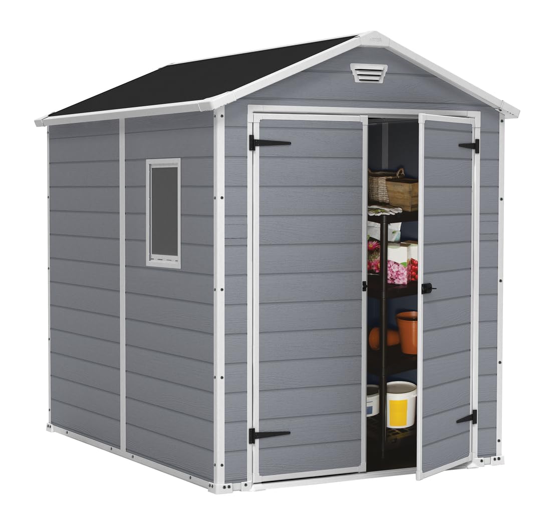 Keter Gerätehaus Manor 6x8 DD, Grau, 7,6 m³
