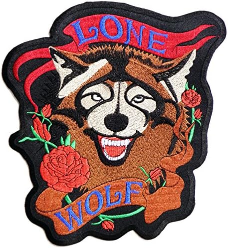 9.5" Big Large Jumbo LONE WOLF NO CLUB Fox Dog Hog Outlaw Logo Lady Biker Rider Punk Rock Tatoo Jacket T-shirt Patch Sew Iron on Embroidered Sign Badge Costume