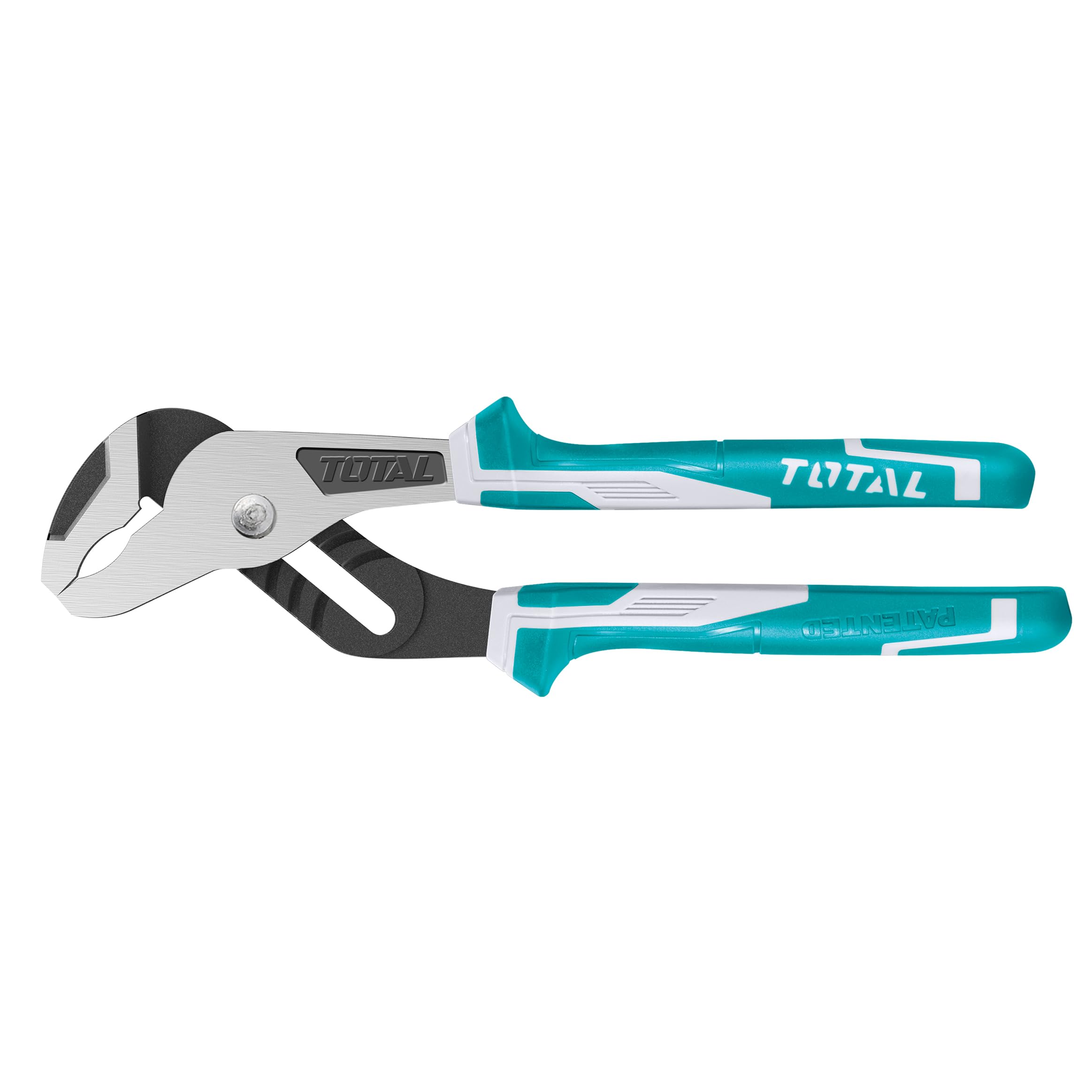 Total - Parrot Nose Pliers | 250mm Chrome Vanadium | Max Opening 50mm for Large Parts | Slip Joint Pliers for Plumbing & Mechanics | Bi-Material Handle | Black, Chromium-Vanadium Steel