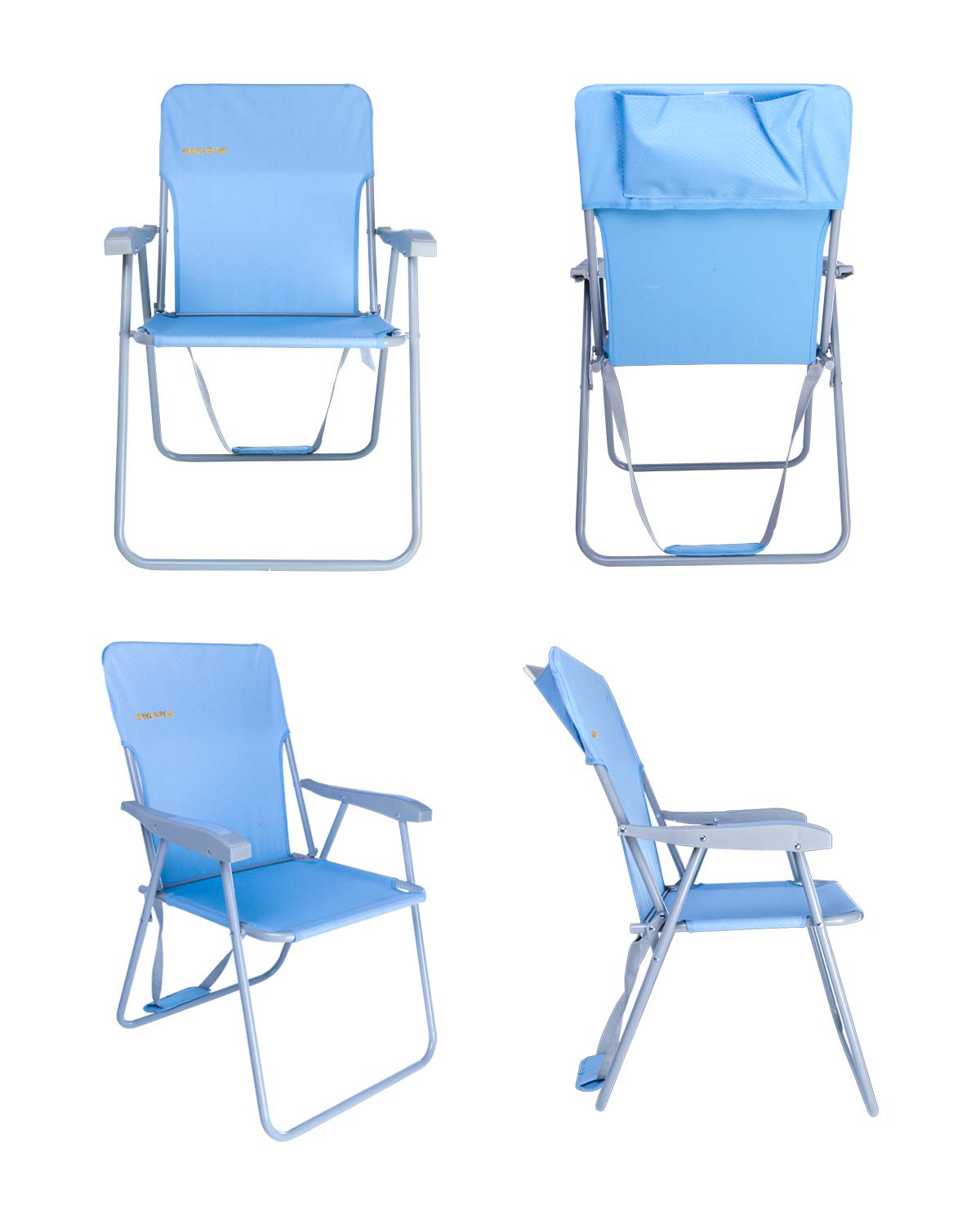Chairs Wejoy Lightweight Portable Folding Outdoor Lawn Camp Beach Chair With Shoulder Strap Pocket Low High Seat Blue Rv Parts Accessories