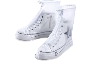 TSJLIKI Waterproof Shoe Covers, Rain Shoe Covers Transparent Reusable Non Slip Shoe Cover for Outdoor Women and Men