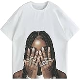 GORGLITTER Women's Oversized Graphic Tees Hip Hop Short Sleeve T Shirt Summer Loose Vintage Going Out Tops