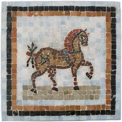 Amazon Com Carthage Mosaics Cms0057 Circus Horse Mosaic Artwork Posters Prints