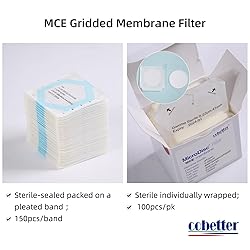 COBETTER 100Pack MCE Gridded Membrane Filter 47mm