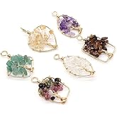 QSLLER 5pcs Natural Stone Pendants,Irregular Shape Natural Semi-Precious Stones Pendant Charms（20-40mm） for DIY Jewelry Making Necklace Bracelet