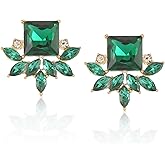 ATIMIGO Vintage Rhinestone Crystal Cluster Drop Earrings Art Deco Hypoallergenic Earrings for Women Wedding Bridal Prom Formal