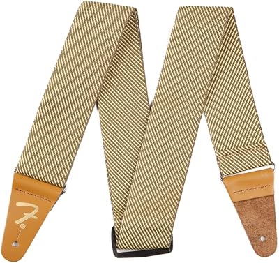 Fender Vintage Tweed Guitar Strap 44-49.5 in Yellow Gold F Logo Reinforced Ends
