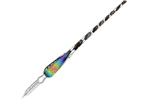 molshine Handmade Glass Dip Pen Crystal Calligraphy Pen Signature Dipped Pen for Artist Women Men Teens,Writing Drawing Decoration Gifts Rainbow