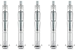 FOREVTL 20 pcs Molly Bolts, M4*46 Metal Drywall Anchors, Zinc Plated Steel Molly Bolt for Plaster Walls, Plaster Wall Anchors (M4*46)