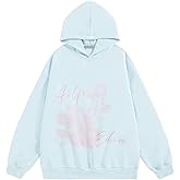 Aelfric Eden Blurring Flower Print Hoodie Womens Oversized Graphic Hoodies Y2K Floarl Solid Pullover Hooded Sweatshirt Unisex