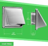 150mm 6 Inch Stainless Steel External Air Vent Wall Vent Gravity Flap view 6