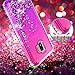 Compatible with Samsung Galaxy J2 Case, Galaxy J2 Core/Galaxy J2 Dash/Galaxy J2 Pure Case Glitter Liquid Quicksand Shiny Sparkle Flowing Bling Diamond Clear Cute Cover for Girls Women Purple/Pink