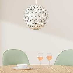 Creative Co-Op Capiz Honeycomb Ceiling Light
