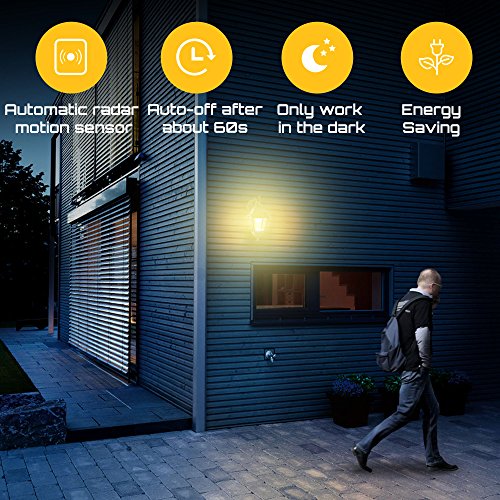 Motion Sensor Light Bulb 7W - Motion Activated LED Light Bulbs with Dusk to Dawn Motion Detector for Outdoor Indoor Front Door Porch Garage Hallway Stairs Wall Lighting - E26 Socket 6000K COOL White