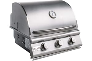 BLAZE OUTDOOR PRODUCTS Blaze Prelude LBM Built-in Natural Gas Grill | 25-Inch 3-Burner BBQ with 42,000 BTUs | 304 Stainless Steel Construction | Flame Stabilizing Grids BLZ-3LBM-NG