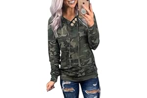 Dokotoo Women's Casual Long Sleeve Hoodies Sweatshirts Drawstring Pullover Tunic Tops With Pockets