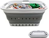 SAMMART 42L Collapsible Laundry Basket Foldable Storage Container White Grey view 4