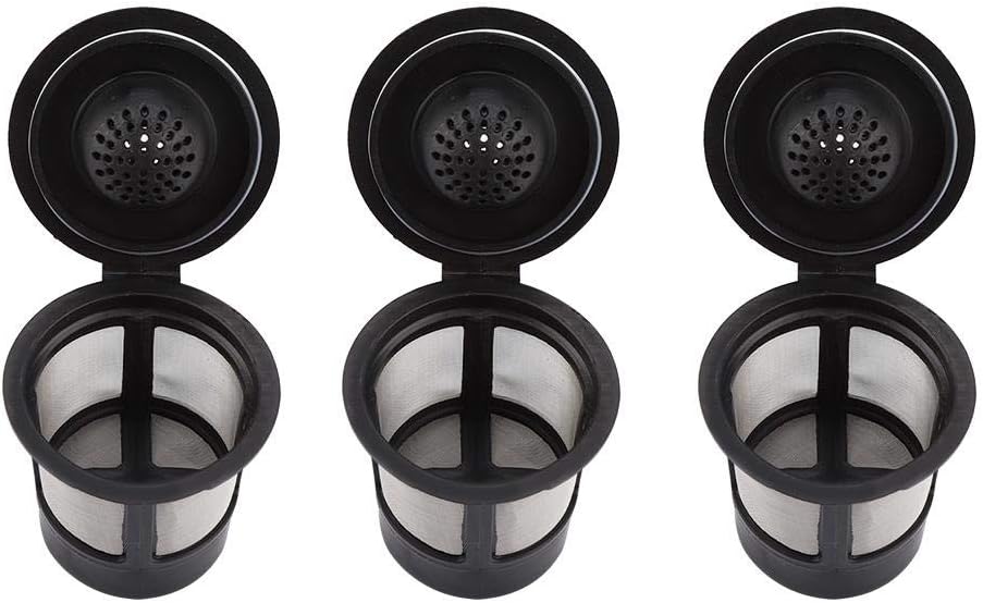 fosa Coffee Capsule Filters, 3Pcs/6Pcs Plastic and 304 Stainless Steel Refillable Reusable Coffee Capsule Filters Replacement(3 Pcs)