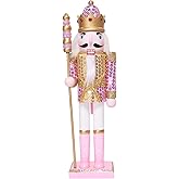 OEUVI Christmas Nutcracker Decor 11.8 Inch Wooden Nutcracker Ornament Soldier Figure Festive Collectible Nutcracker Gift Suitable for Table, Desktop, Fireplace Decoration Christmas Party Supplies