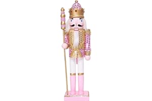 OEUVI Christmas Nutcracker Decor 11.8 Inch Wooden Nutcracker Ornament Soldier Figure Festive Collectible Nutcracker Gift Suitable for Table, Desktop, Fireplace Decoration Christmas Party Supplies