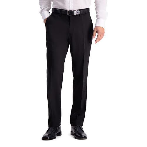 Kenneth Cole Reaction Men's Techni-Cole Mini Check Modern Fit Flat Front Dress Pant Rich Black