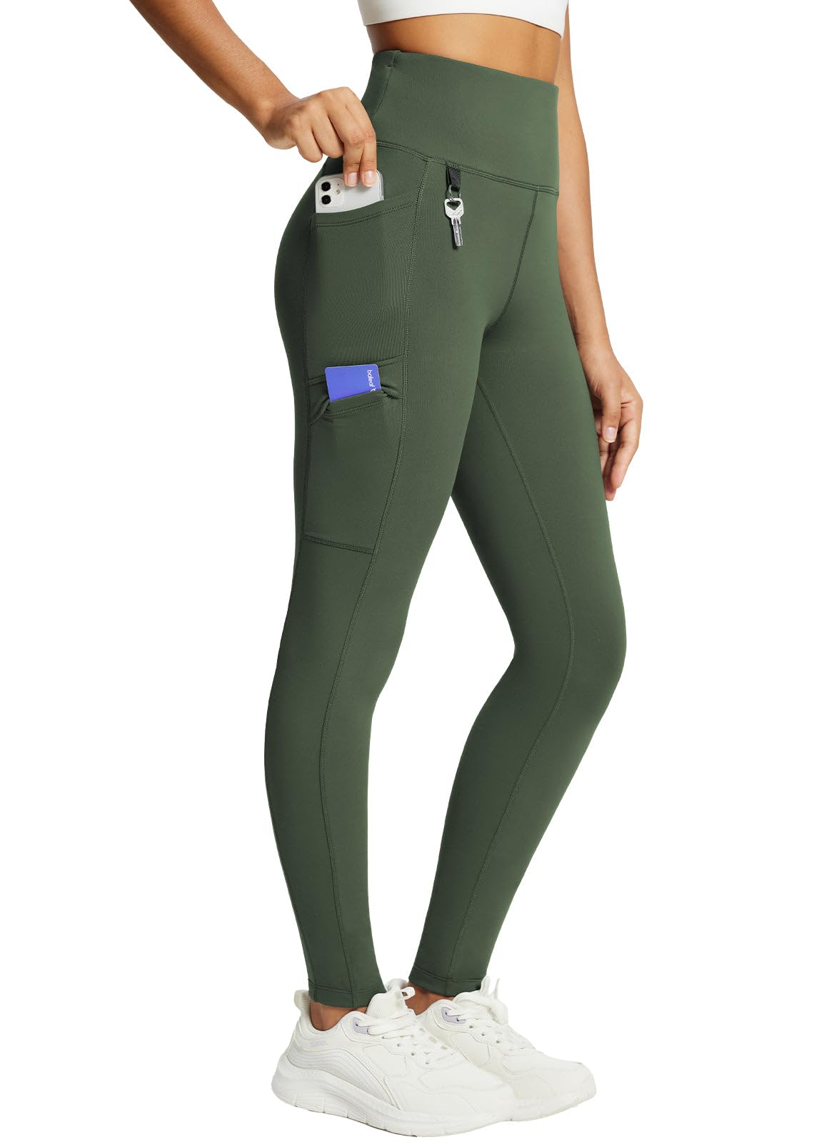 Baleaf Women's Thermal Leggings With Pockets Fleece Lined Yoga Pants