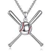 ZADIUA Baseball Necklace 925 Sterling Silver Baseball Pendent Necklace Sports Jewelry Gifts for Women