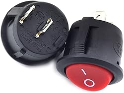 SQXBK 5-Pack Round Rocker Power Switch 6A 250V AC 2