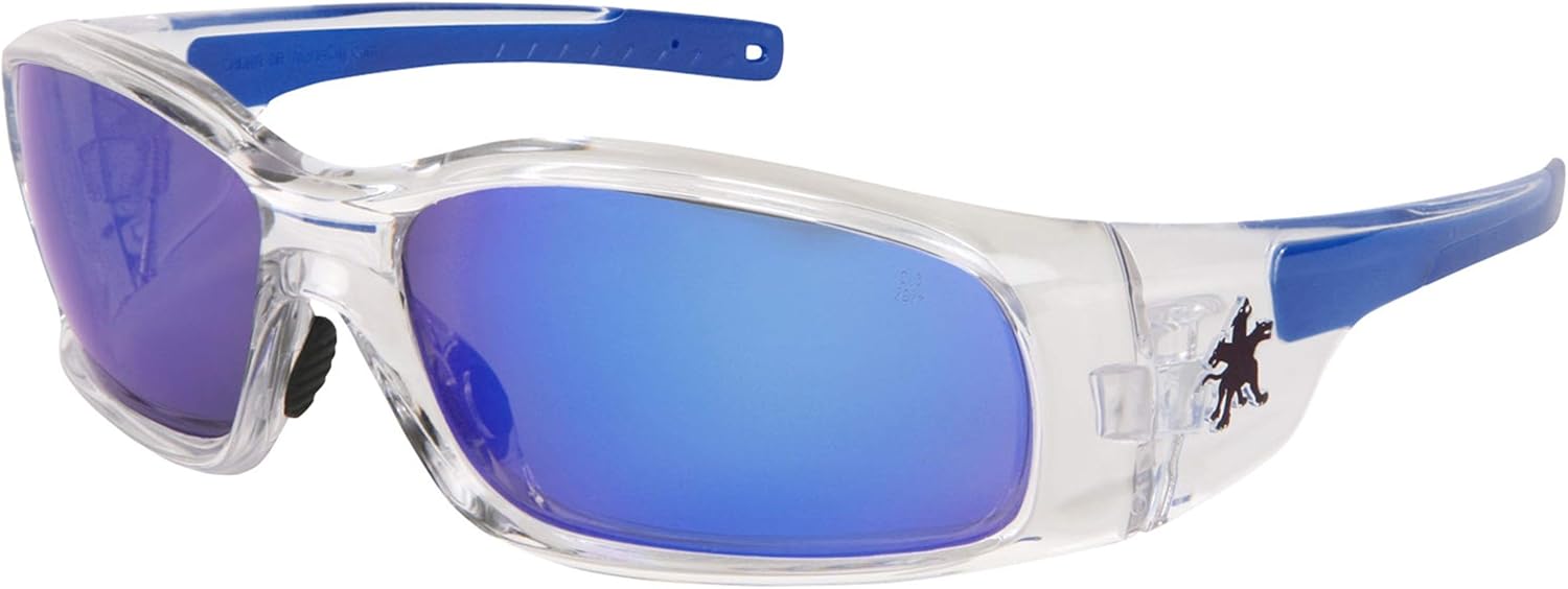 Swagger SR148B Blue Diamond Mirror Lens Safety Glasses, ANSI Z87+ with Uv Protection