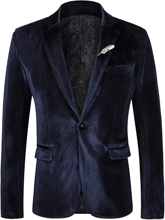 Amazon Ween Charm メンズ ベルベットスーツジャケット ワンボタン スリムフィット ベルベットブレザー コート ジャケット 通販