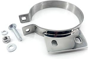 5" Chorme Mount Bracket Clamp for Peterbilt Exhaust Stack 379 359 1987-1993 Silver Replaces# 10294