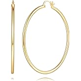 HOBATS 14K Gold Hoop Earrings for Women 14K Gold Earrings for Women Gold Hoops Earring for Womens Hoops Elegant Silhouette and Simple Beauty Hoop Earring for Womens 15/17/20/25/30/40/50mm