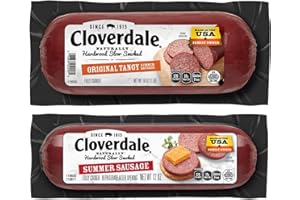 Cloverdale Cracker Size Summer Sausage 12 Ounce and Original Tangy Summer Sausage 16 Ounce– Gluten-Free, No Added MSG Summer Sausage, Perfect Size for Crackers and Charcuterie