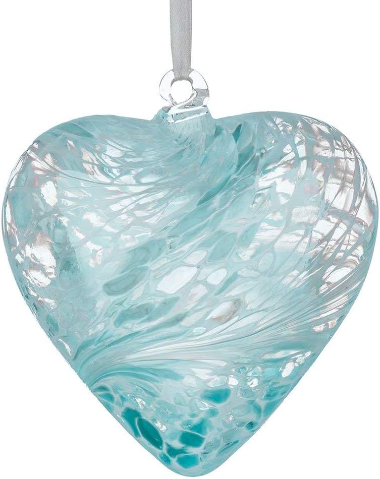 Sienna Glass HR8PASTELBL Small Glass Friendship Heart, Pastel Blue