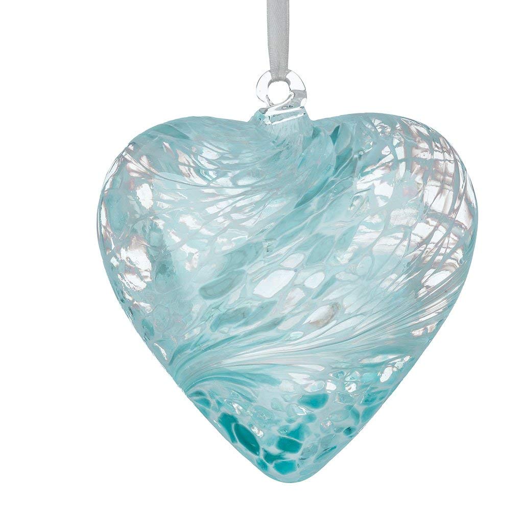 Sienna Glass HR8PASTELBL Small Glass Friendship Heart, Pastel Blue