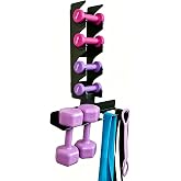 DNYLHRLZ Wall Mounted Dumbbell Rack,Multi Purpose Gym Storage Rack | Hanger for Home and Pro Gym Storage for Exercise Bands,dumbbell, Jump Ropes, Chains, Lifting Belts Wait (Black)