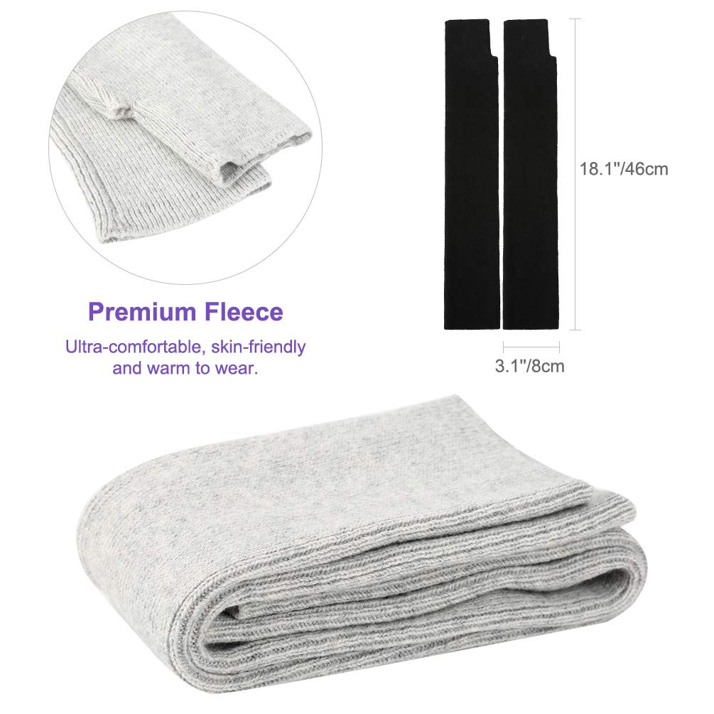 Vbiger Damen gestrickte Armstulpen Feinstrick lang Pulswärmer Warm weiche Handschuhe Handwärmer, 2 Paar