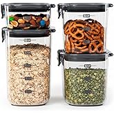 Progressive International ProKeeper+ 4-Piece Clear Plastic Modular Airtight Pantry Food/Snack Kitchen Storage Organization Container Canister Set