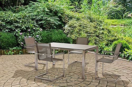 Gravidus 5-teilige Gartengarnitur mit Freischwingern, Taupe – Bild 4