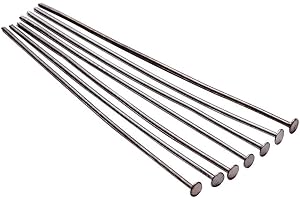 AGCFABS 100pcs/bag 15 20 25 30 40 50 60 70 mm Flat Head Pins 8 Colors Headpins for Jewelry Findings Making DIY Supplies (Gun Black, 70mm(2.76inch)*100pcs)