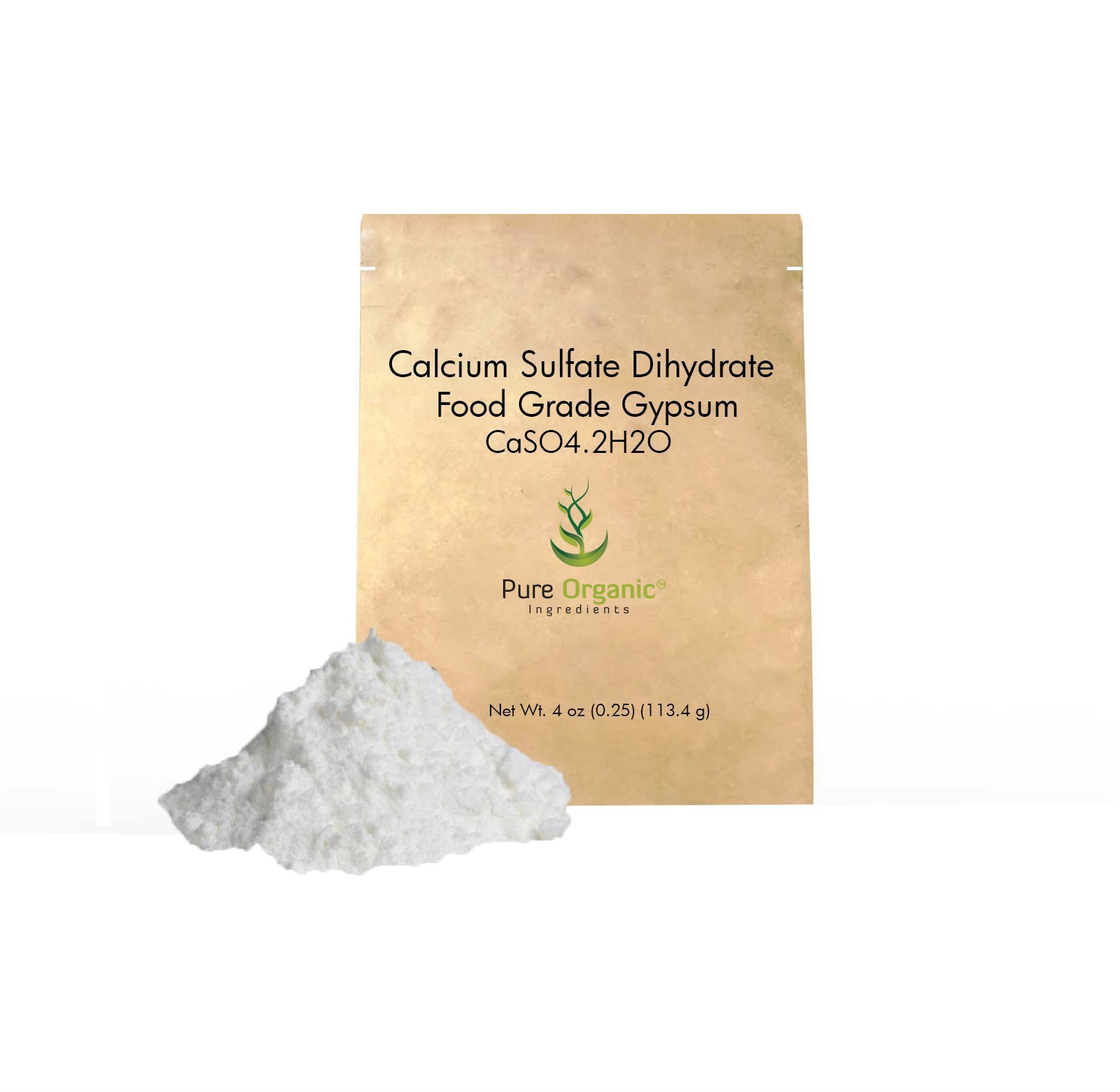 Calcium Sulfate (Gypsum) (4 Oz.) By Pure Organic Ingredients, Eco