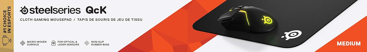SteelSeries QcK Gaming Surface - Medium Cloth - Best Selling Mouse Pad of All Time - Optimized For Gaming Sensors - Maximum Control, Black: Electronics