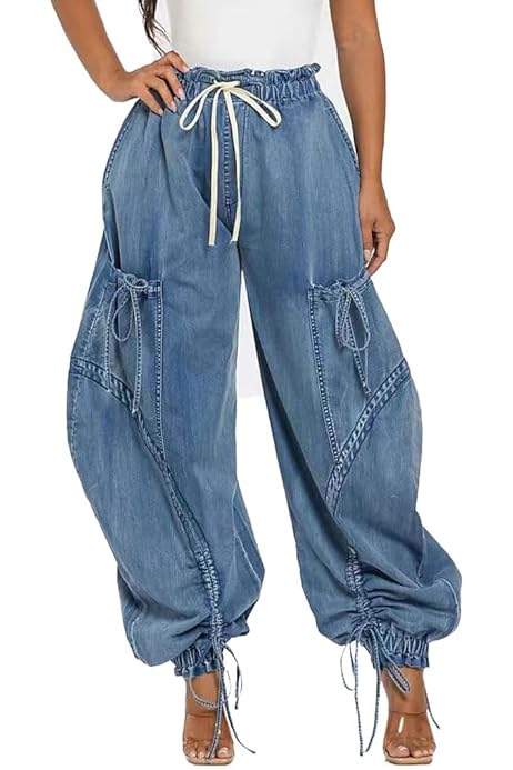 【SATIIIZ】Arc Cargo String Denim Pants CLOUT_COLLECTION_image1_S50bbd