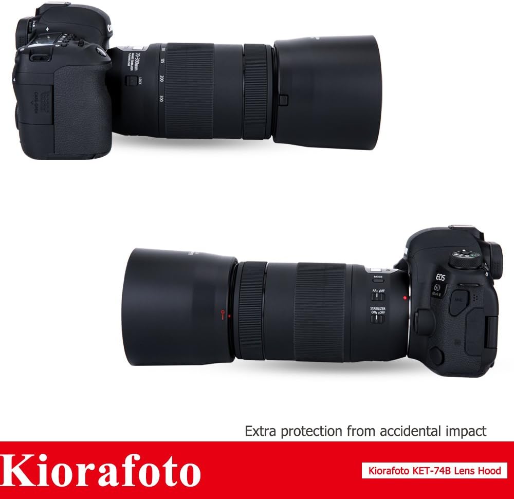 Lens Hoods Electronics Kiorafoto Reversible Lens Hood Shade Protector For Canon Ef 70 300mm F 4 5 6 Is Ii Usm Lens On Canon 5d 6d 80d 77d 70d 800d 760d 700d With Button To Lock
