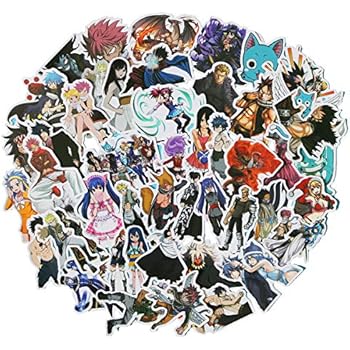 Fairy Tail Japanese Anime Waterproof Laptop Stickers Waterproof Skateboard Snowboard Car Bicycle Luggage Decal 50pcs Pack