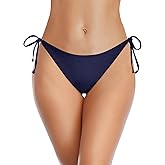 Holipick Bikini Bottoms for Women String Bathing Suit Bottom with Moderate Coverage Low Waist Swim Bottom