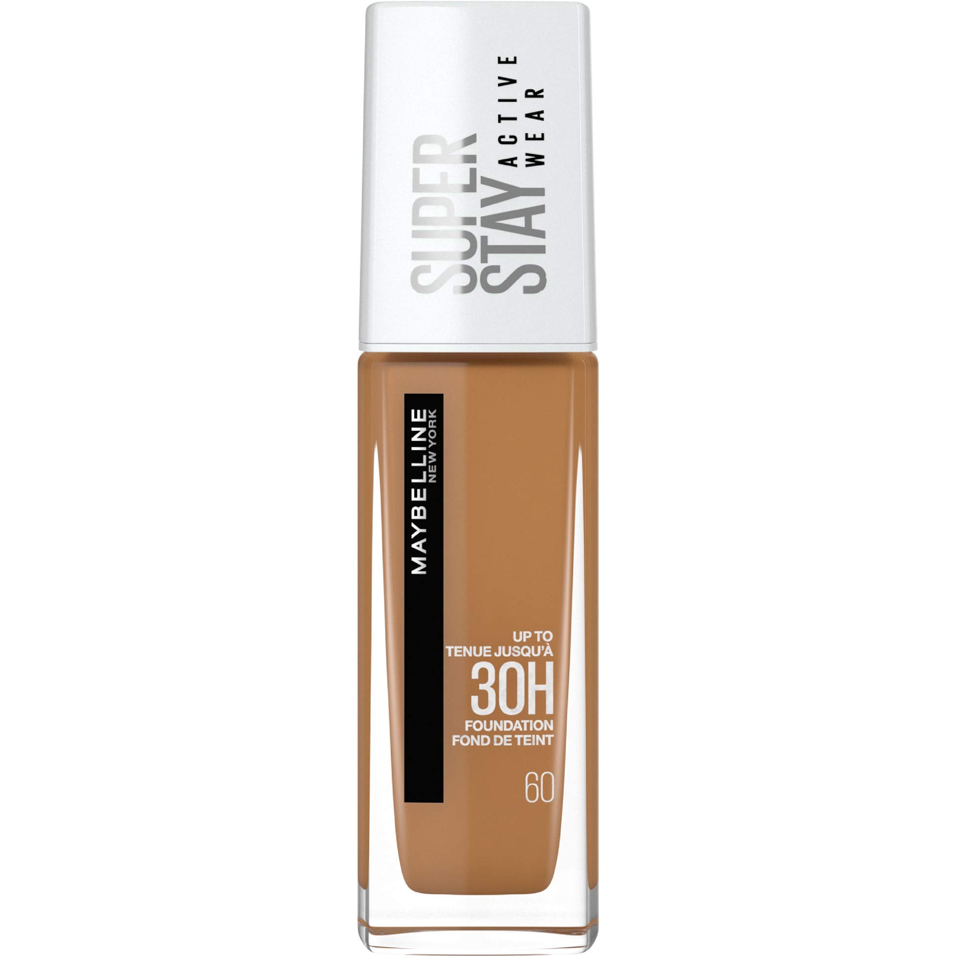 Maybelline New York Foundation, Superstay Active Wear 30 Hour Long-Lasting Liquid Foundation, Lightweight Feel, Water, Sweat and Transfer Resistant, 30 ml, Shade: 60, Caramel